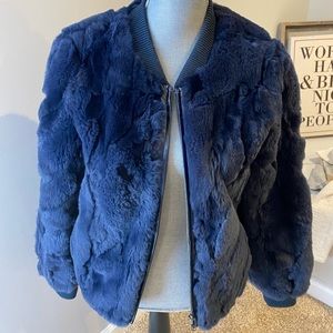 Heartloom genuine rabbit fur jacket xs.